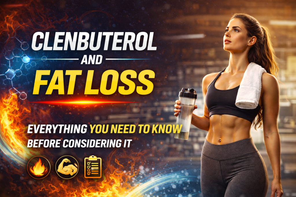 Clenbuterol fat loss article cover focused on cutting, metabolism, physique goals, and body-composition planning.