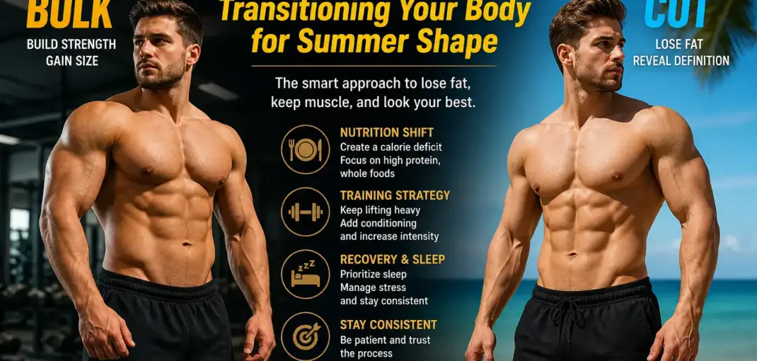 Transitioning from bulk to cut with strength training and nutrition