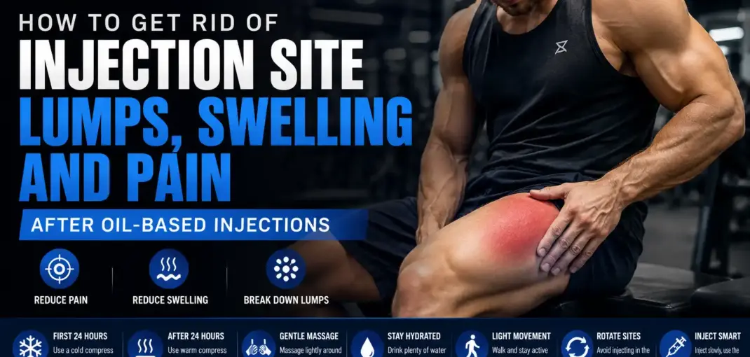 Injection site lumps and swelling after an oil-based injection
